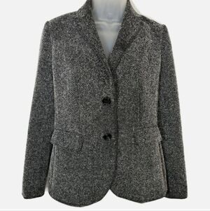Talbots Charcoal and White Textured Blazer